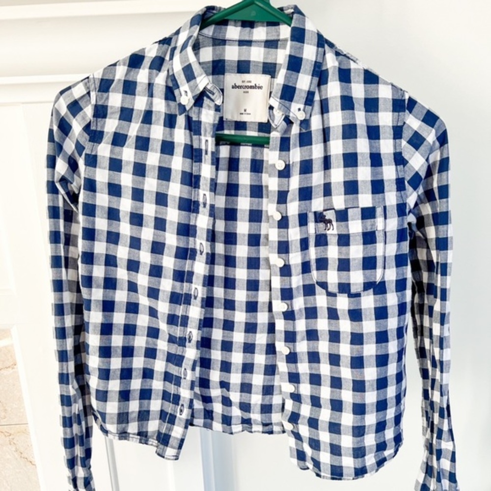 Girls Plaid Abercrombie Button Down Size Medium